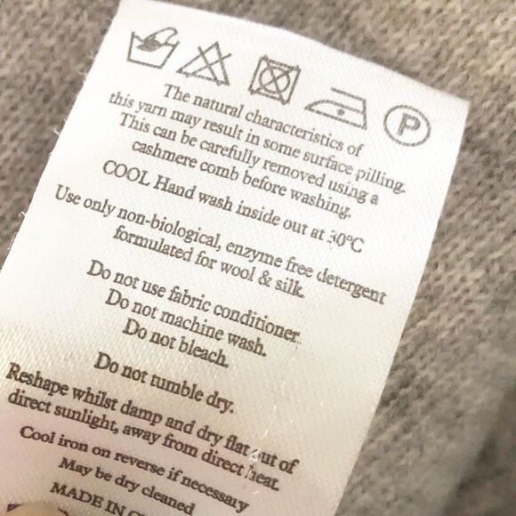 Pure Collection 100% Cashmere Sweater Gray Heather Stars 8/10 Medium Long Sleeve - Picture 11 of 12